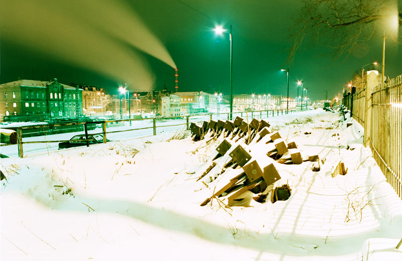 chemnitz bahnanlage nacht schwellen schnee